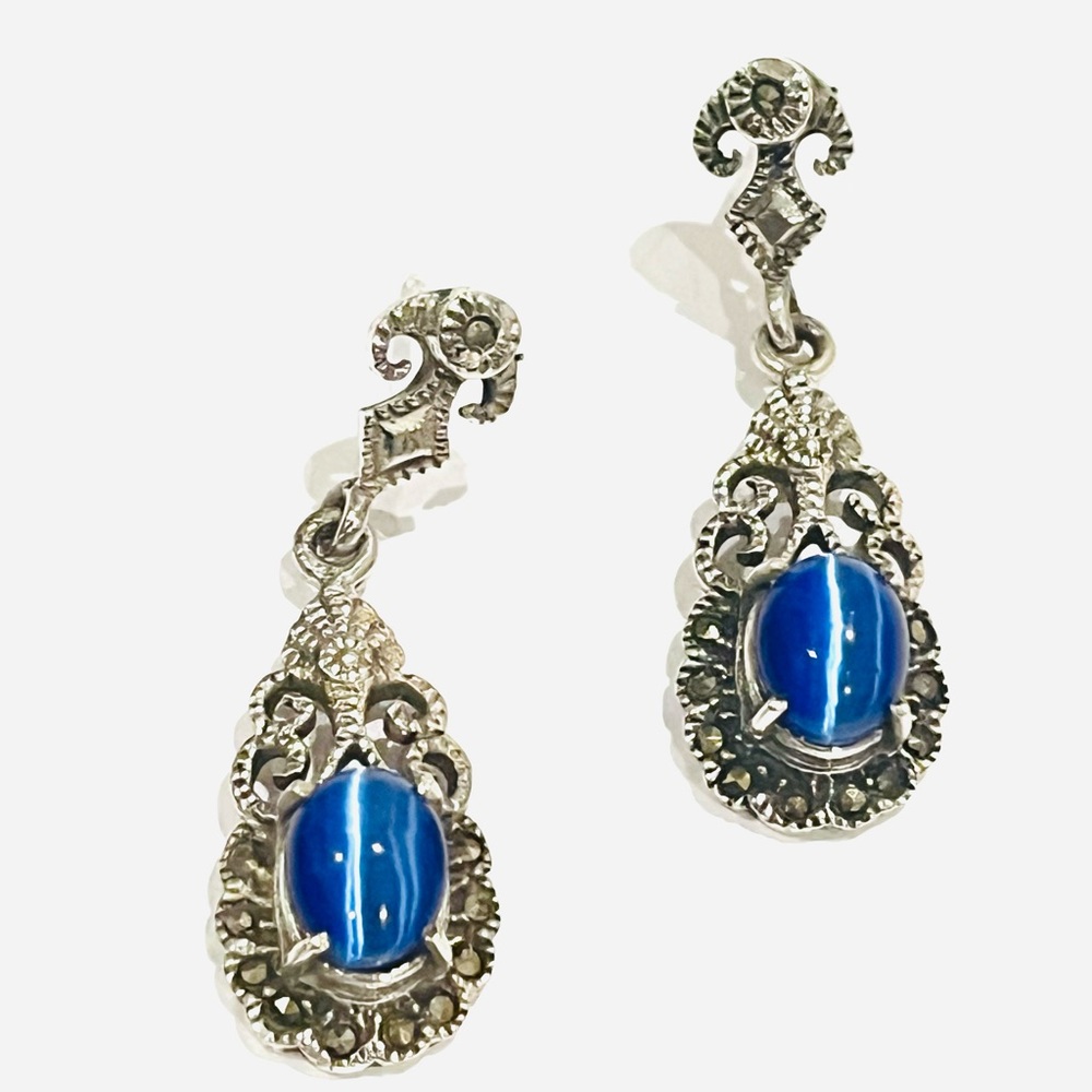 COPY - Vintage sterling silver earrings with amethyst